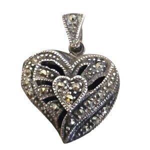 Sterling+marcasite locket